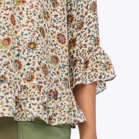 Tory Burch Printed Ruffle Blouse - Picture 6 of 7
